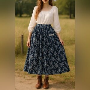 Vintage Club Firenze Cottagecore Floral Skirt  100 Cotton